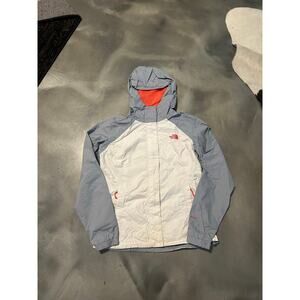 The North Face Windbreaker Jacket Women’s Small Gray White Hooded